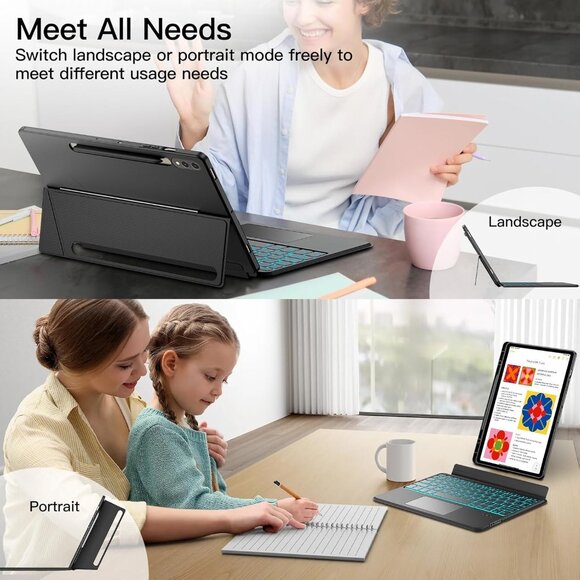 Backlit Keyboard Case with Trackpad for S9 FE+ S9 FE Plus S9 Plus/S9+ 12.4" 2023 - Picture 2 of 7